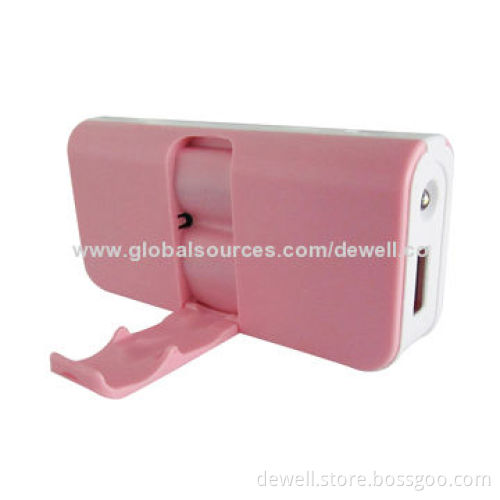 4000/5200mAh USB Cellphone Charger with Foldable Holder, 5V 1A Input, Strong LED Flashlight